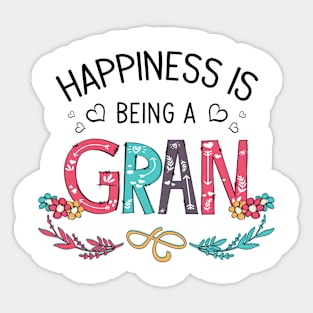 Happiness Is Being A Gran Wildflowers Valentines Mothers Day Sticker